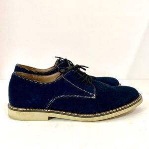 Banana Republic Mens Blue Suede Shoes Owen Lace Up Oxfords